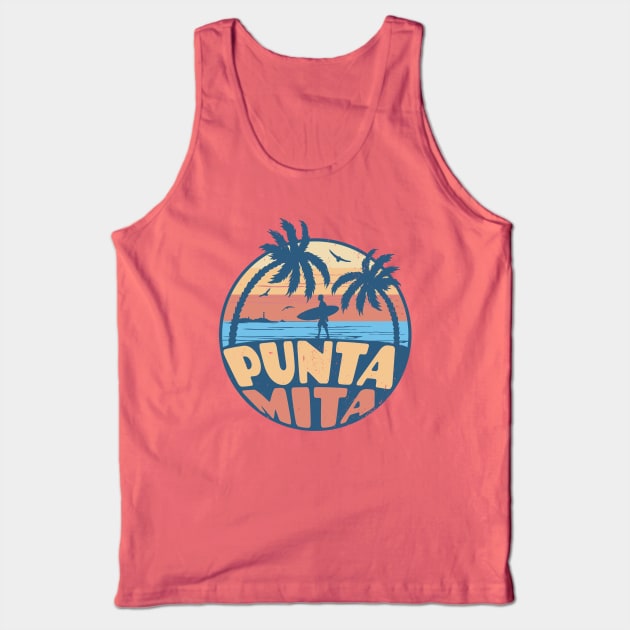 Vintage Surfing Punta Mita, Mexico // Retro Summer Vibes // Grunge Surfer Sunset Tank Top by Now Boarding